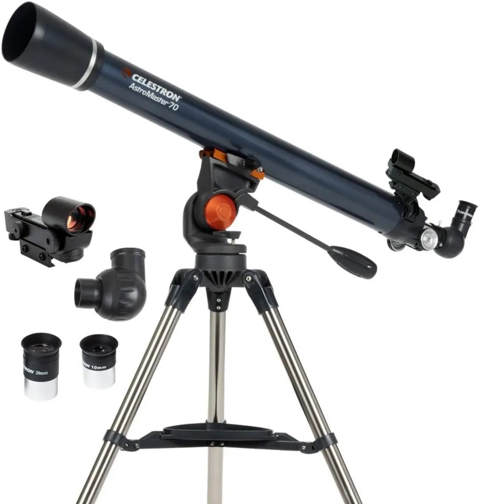 Celestron AstroMaster 70AZ Astronomisches Refraktor-Teleskop, Linsenteleskop für Himmelsbeobachtung für Mond, Planeten und terrestrische Beobachtung