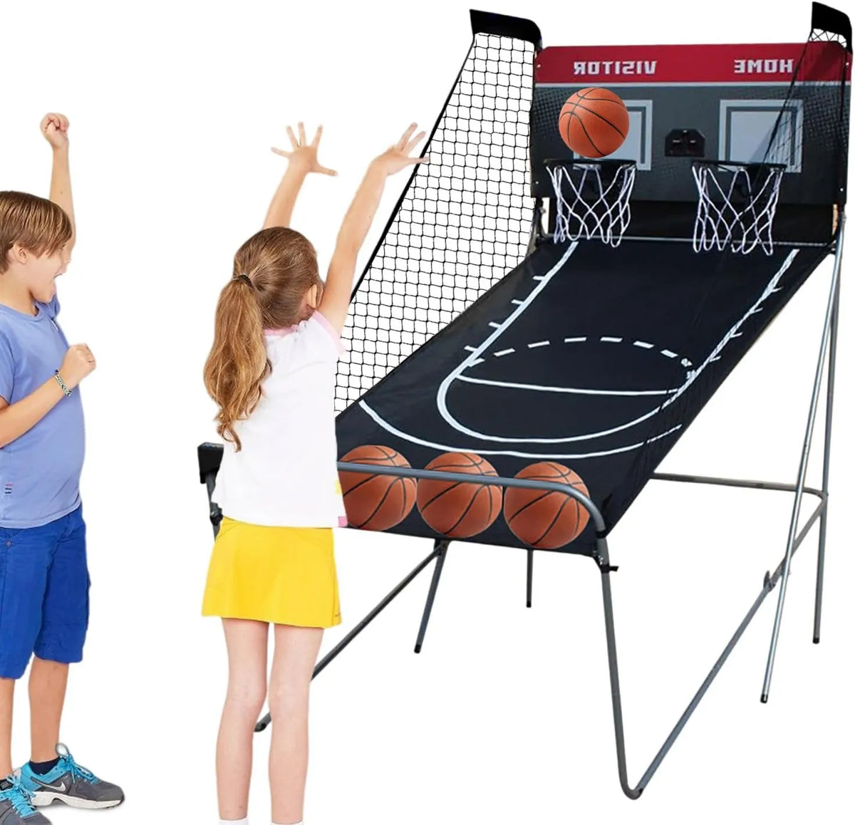 Elektronisches Basketball-Wurfspiel, Basketballautomat, klappbare Konstruktion, für innen und außen, mit Bällen, für Spielzimmer und Freizeittraining
