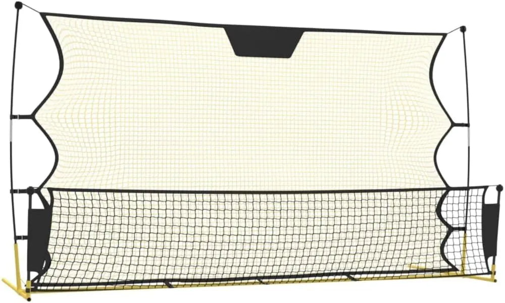 Ball-Rebounder mit Rückprallnetz, Kickback-Trainingsnetz, schwarz, gelb, 5.14 kg, für Fußball, Handball und Ballkontrolle, SKM