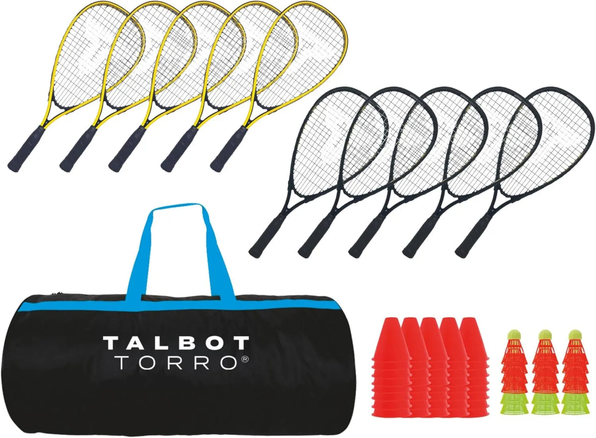 Badminton-Set, Federballschläger mit Zubehör, für Garten, Training und Freizeitspiel