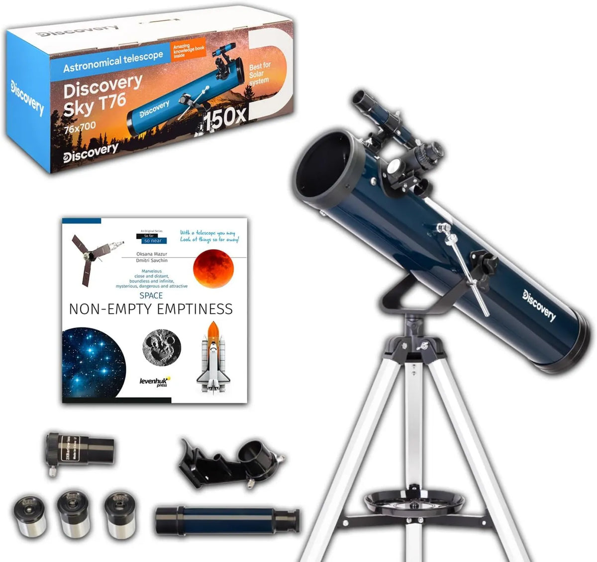 Discovery Sky T76 76 mm Leichtes, Tragbares Astronomisches Refraktor-Teleskop, Linsenteleskop für Himmelsbeobachtung