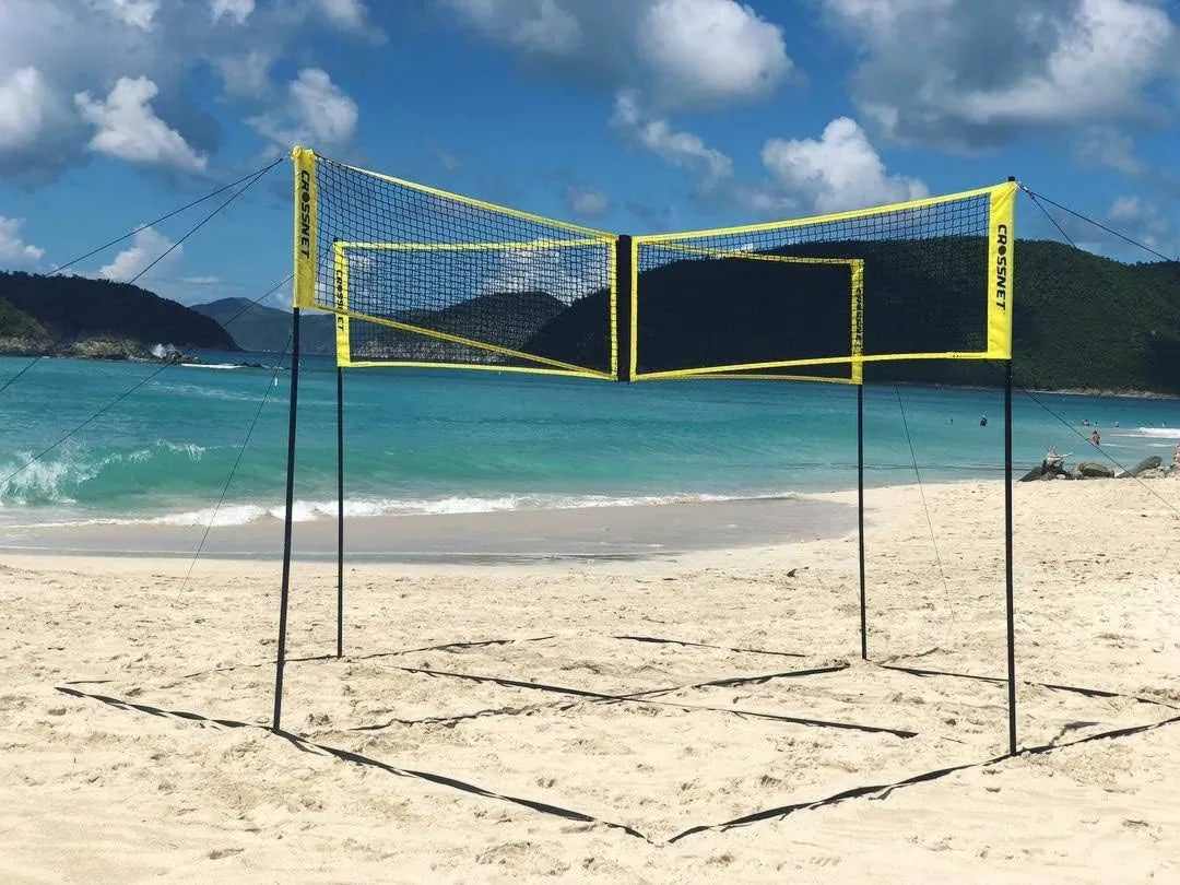 Volleyballnetz mit Pfosten, mobiles Volleyball-Netzsystem, für Garten, Strand und Training, HAMMER