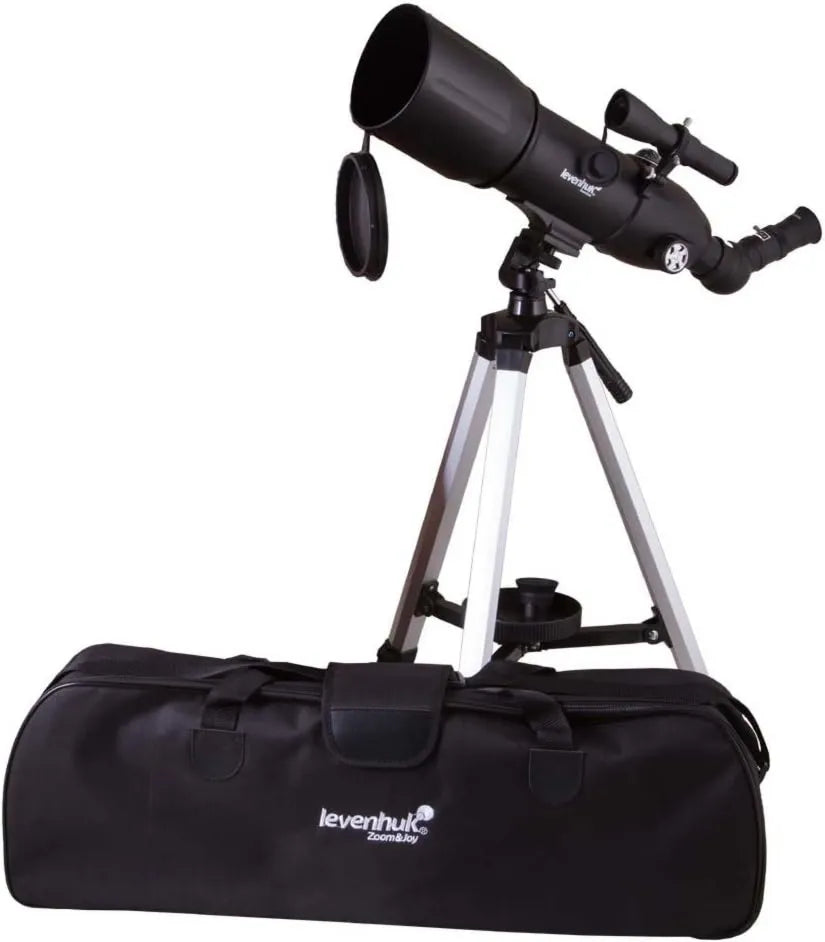 Astronomisches Refraktor-Teleskop Levenhuk Skyline Travel 80, Linsenteleskop für Himmelsbeobachtung, für Mond, Planeten und terrestrische Beobachtung