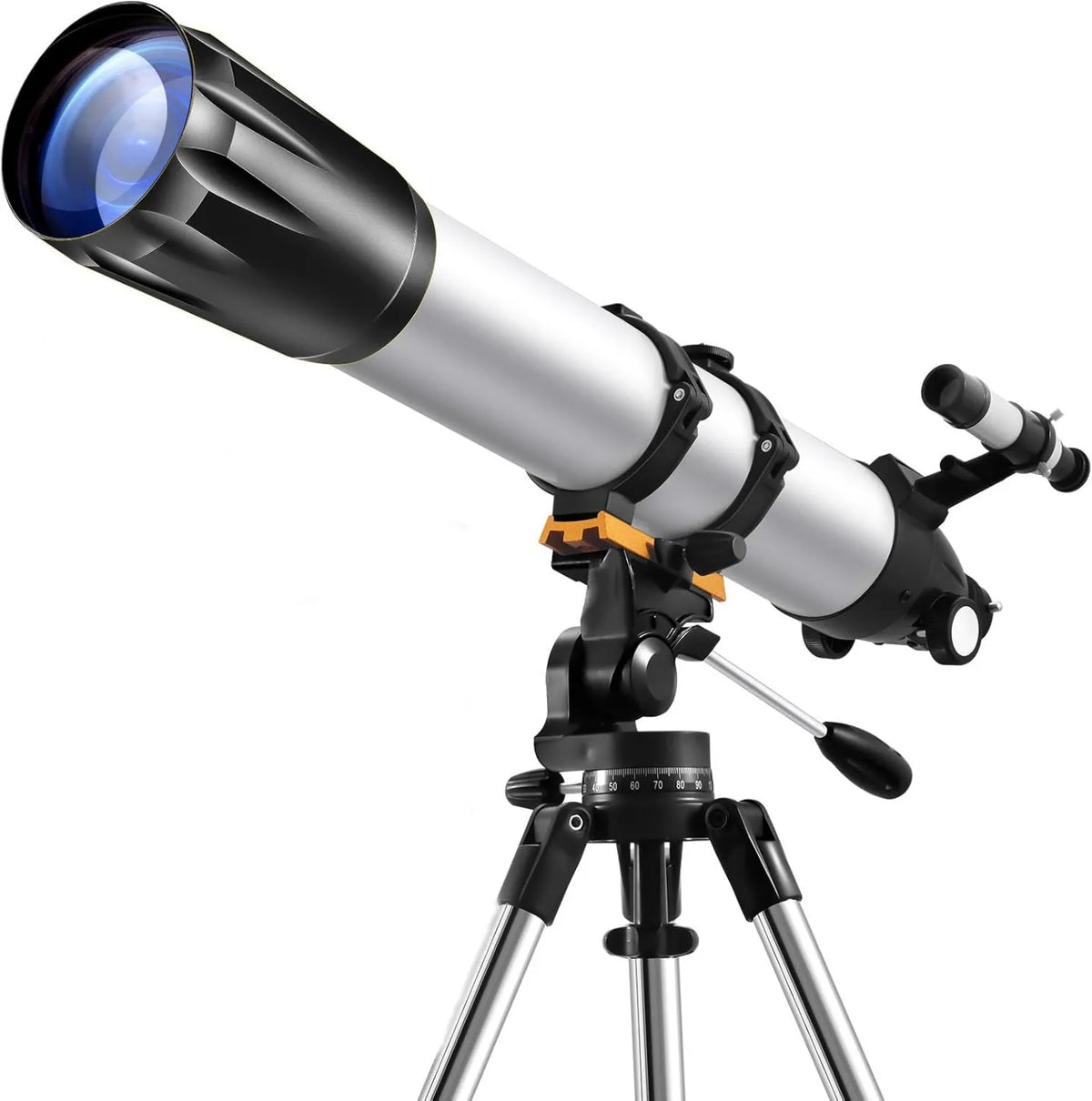 Linsenteleskop für Himmelsbeobachtung, Astronomisches Refraktor-Teleskop, 90mm, 900mm, für Mond, Planeten und terrestrische Beobachtung