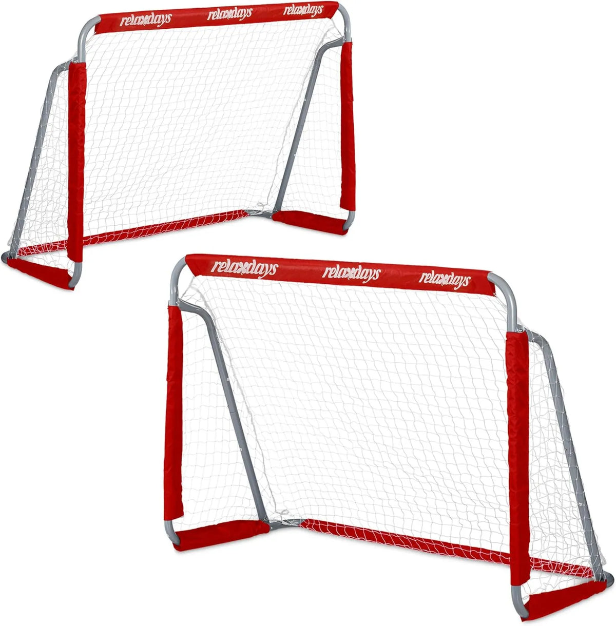 Relaxdays Fußball-Trainingsset, Zubehör für Ballkontrolle, rot, 75 cm, für Technik-, Pass- und Schusstraining