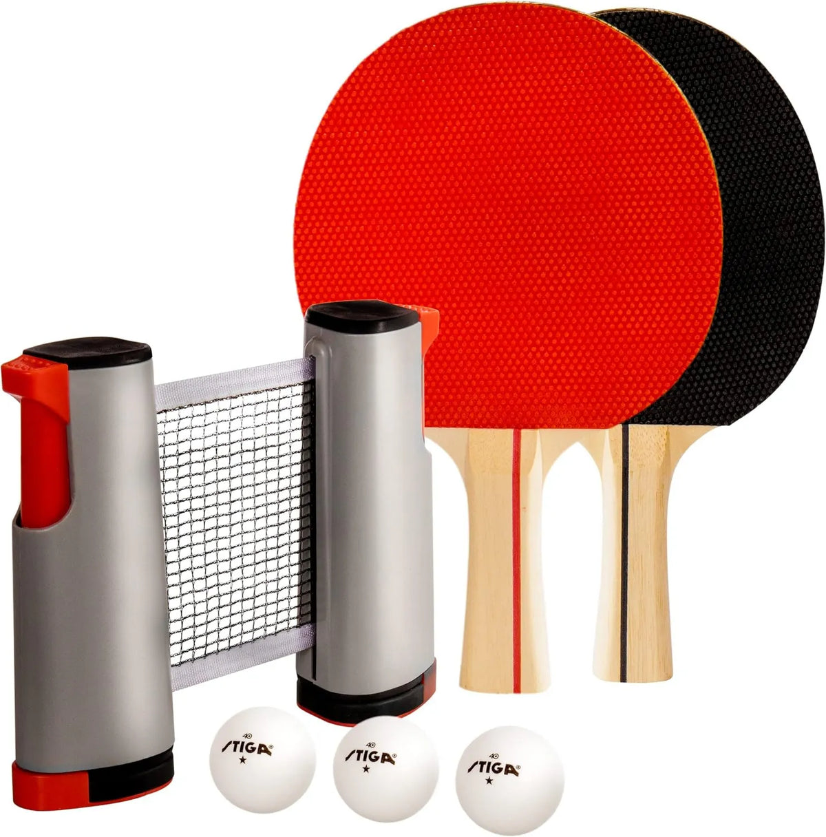 STIGA All-in-One Retrac Tischtennis-Set, Pingpong-Schläger mit Zubehör, für Training und Freizeitspiel