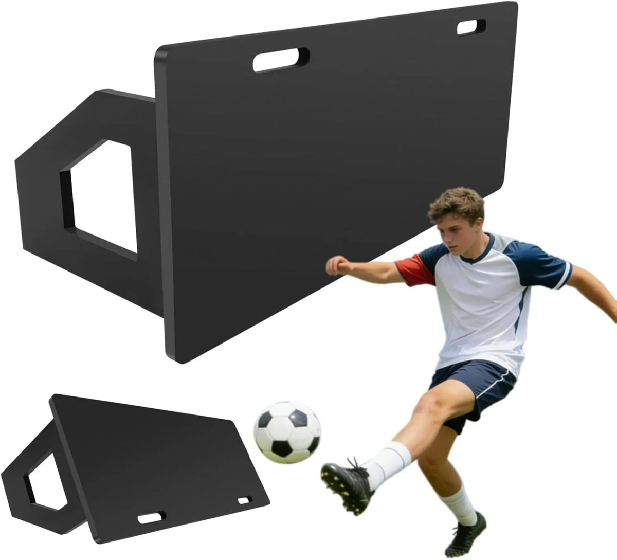 Ball-Rebounder mit Rückprallnetz, Kickback-Trainingsnetz, klappbare Konstruktion, 40cm, für Fußball, Handball und Ballkontrolle