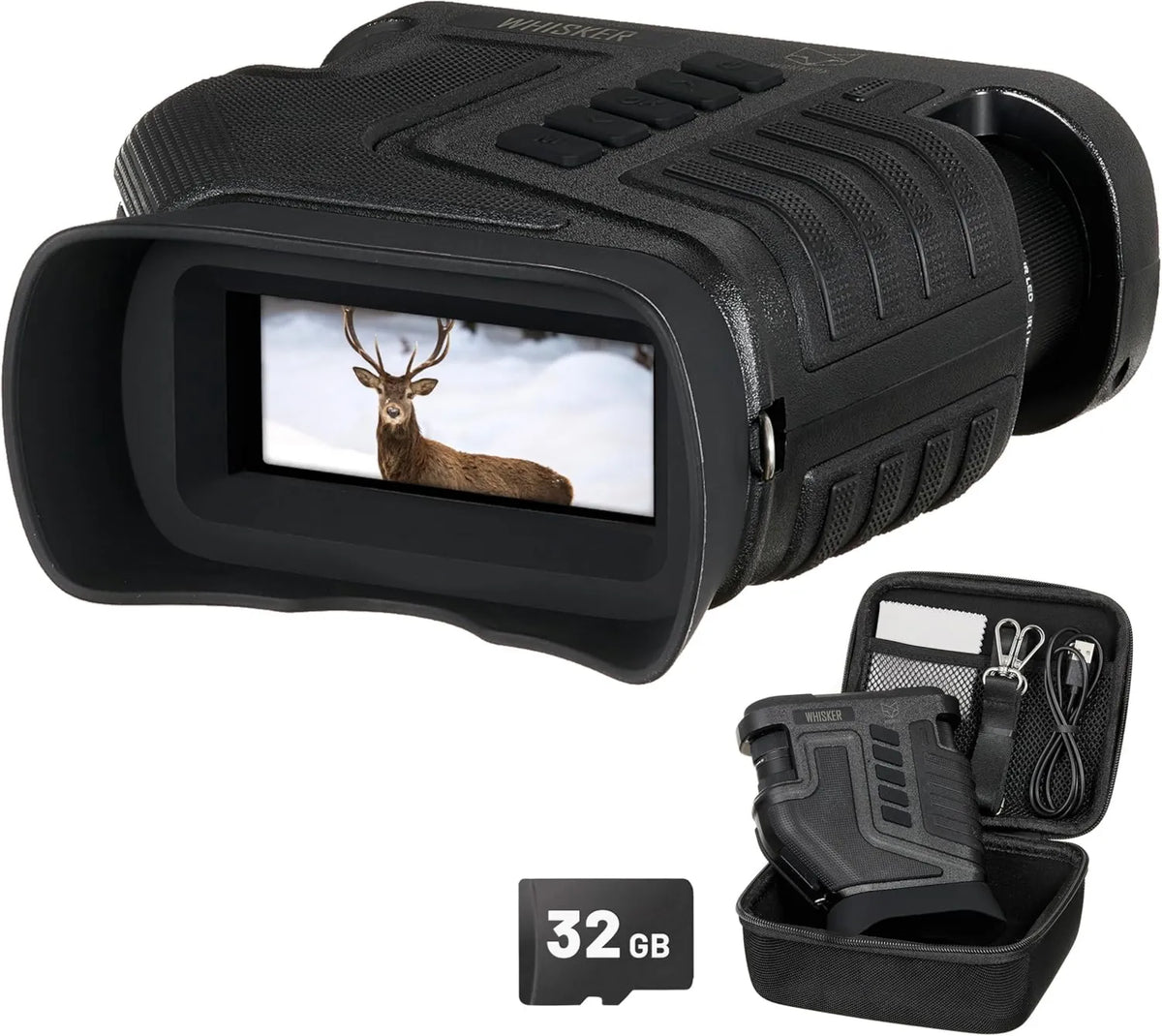 Digitales Nachtsichtgerät, 1-10x, Infrarot-Fernglas mit Foto- und Videoaufnahme für Tierbeobachtung, Camping
