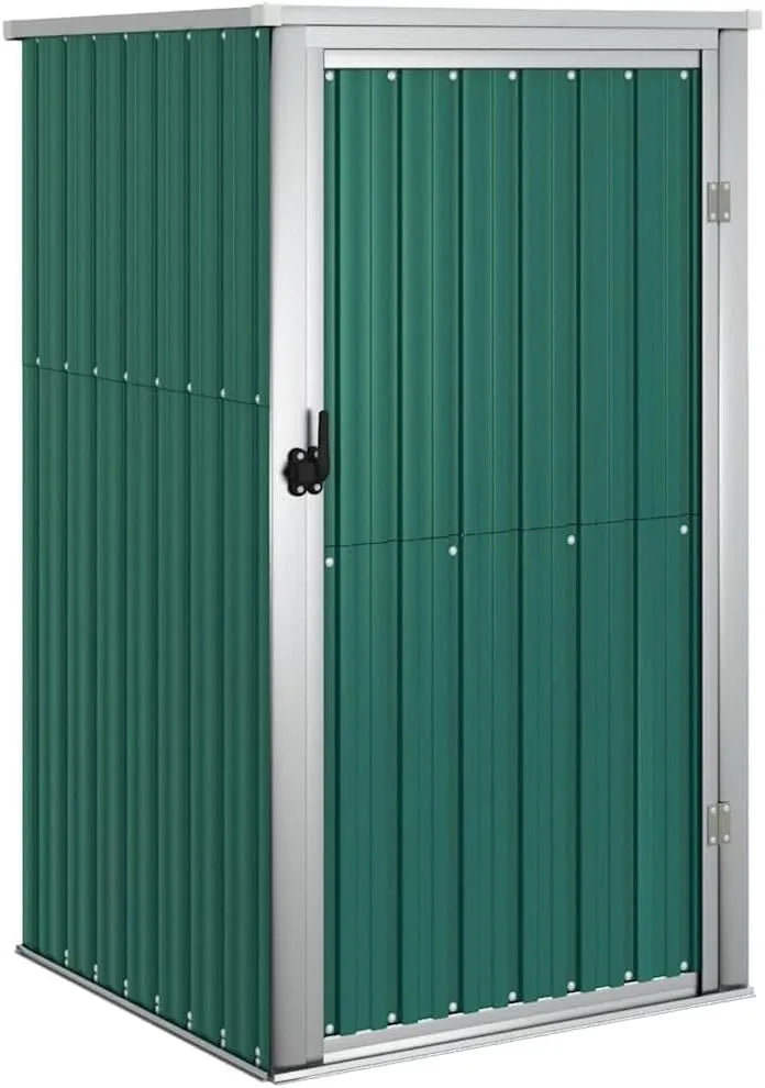 vidaXL Gerätehaus, aus verzinktem Stahl, 88 x 89 x 161 cm, grün, für Gartengeräte und Werkzeug
