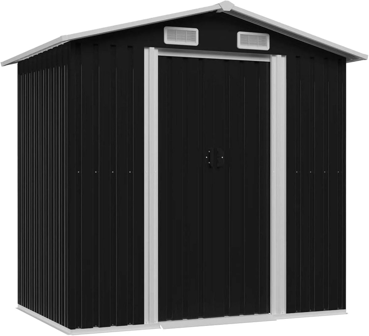 Gerätehaus – aus Stahl, 204 x 132 x 186 cm, anthrazit, für Fahrräder und Zubehör, ShGaxin