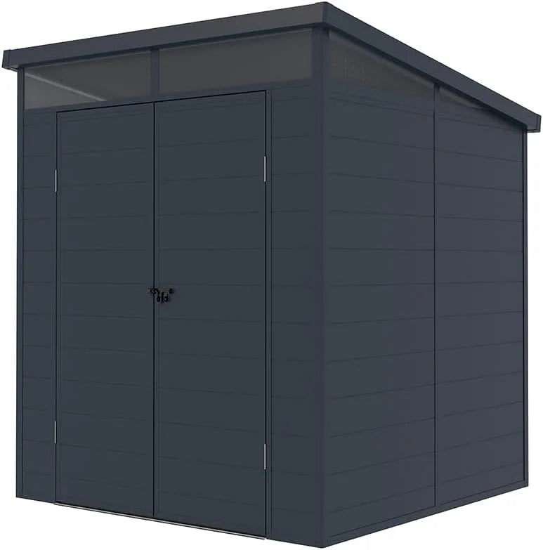 Westmann Gerätehaus – aus Kunststoff, 190 x 192 x 215 cm, anthrazit, für Gartengeräte, Werkzeug und Außenlagerung