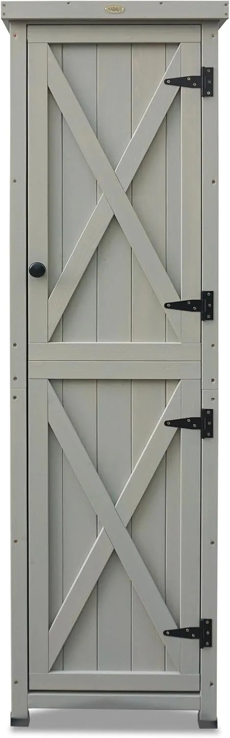 Gartenschrank – 45 x 45 x 178 cm, für Werkzeug und Gartenzubehör, HABAU