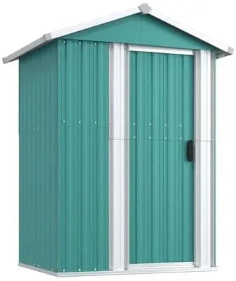 Gerätehaus – aus verzinktem Stahl, 126 x 97,5 x 177 cm, grün, für Fahrräder und Zubehör, ZEYUAN