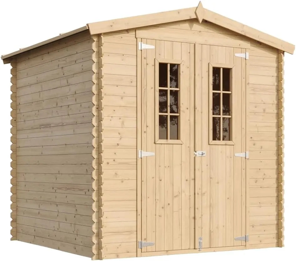 TIMBELA Gerätehaus M343C, aus Holz, 3.53 m², wetterfest, für Fahrräder und Zubehör