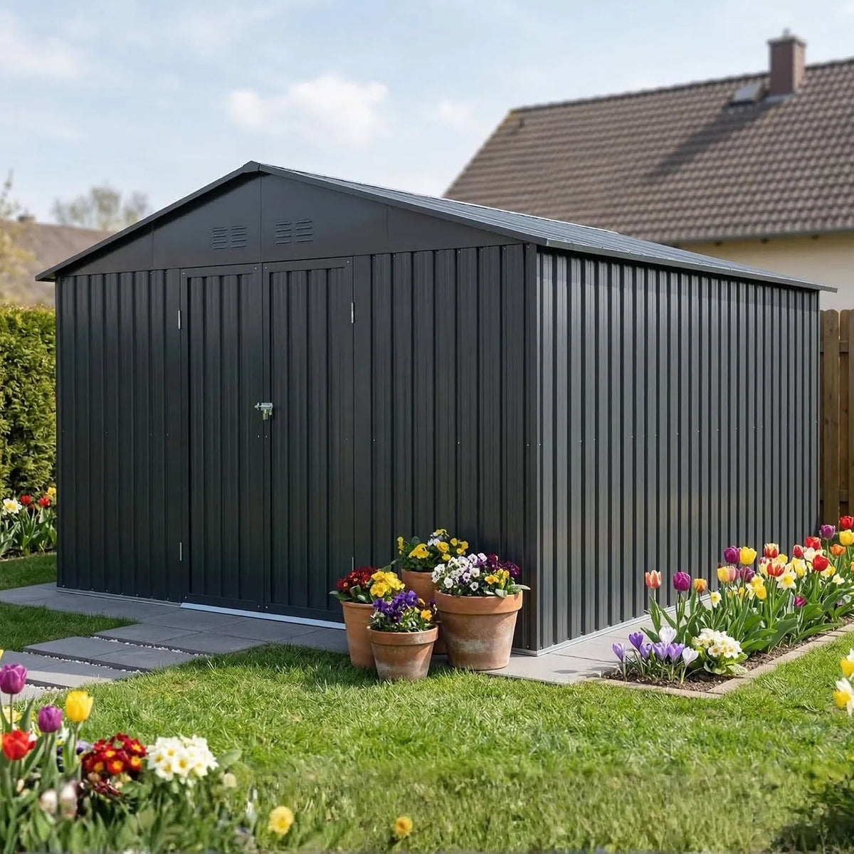 Gerätehaus, für Gartengeräte, Werkzeug und Außenlagerung, Albatros