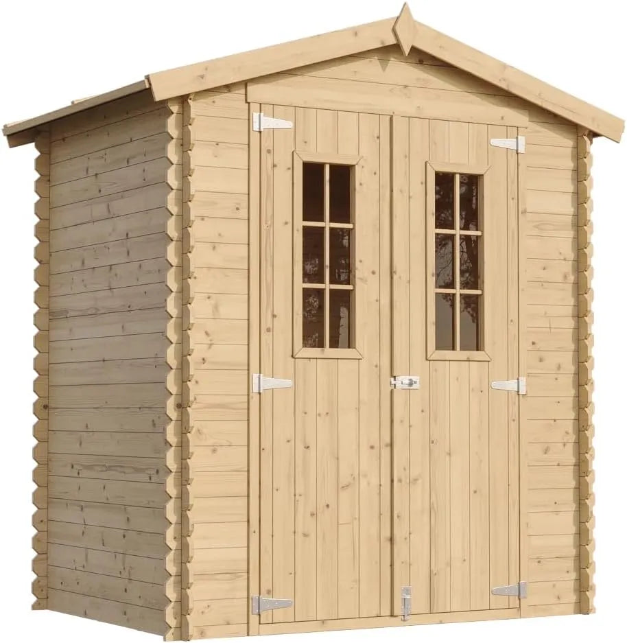 TIMBELA Gerätehaus M367C – aus Holz, 1.98 m², wetterfest, für Fahrräder und Zubehör