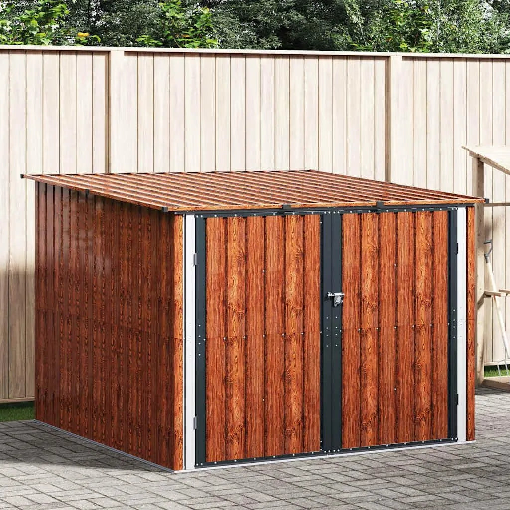 Fahrradgarage – aus Metall, 216 x 207 x 158 cm, braun, für Fahrräder und Zubehör