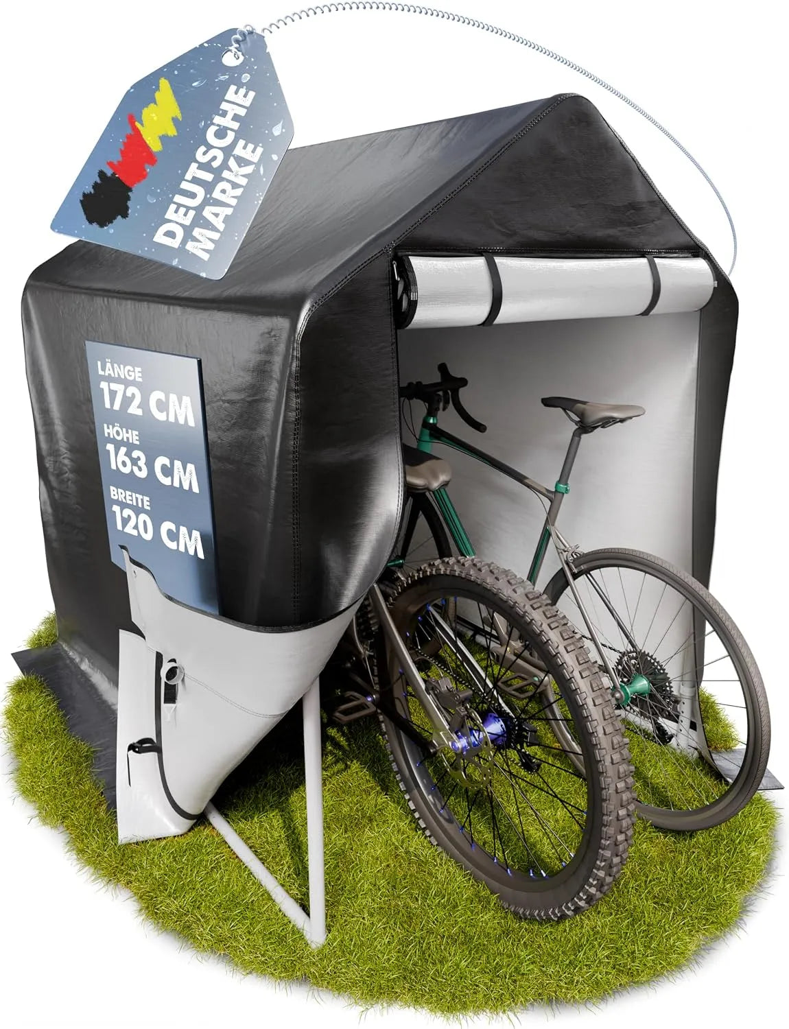 Fahrradgarage – 172 x 163 x 120 cm, für Fahrräder und Zubehör