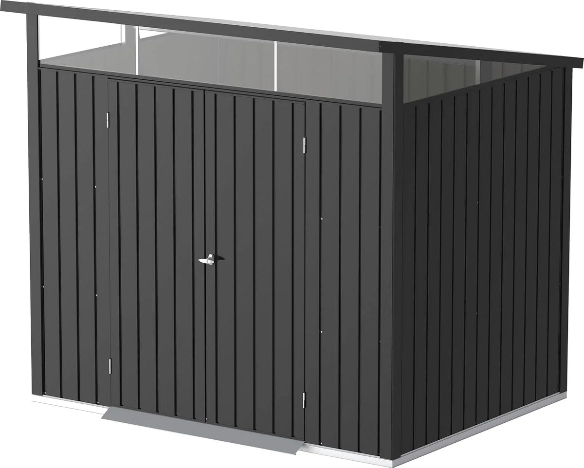 Duramax Gerätehaus, aus Metall, 8 x 6, anthrazit, für Gartengeräte, Werkzeug und Außenlagerung