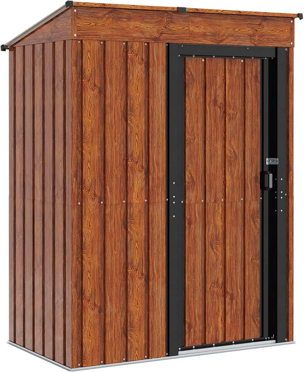 Gerätehaus, aus Metall, 137 x 81 x 180 cm, braun, für Gartengeräte, Werkzeug und Außenlagerung