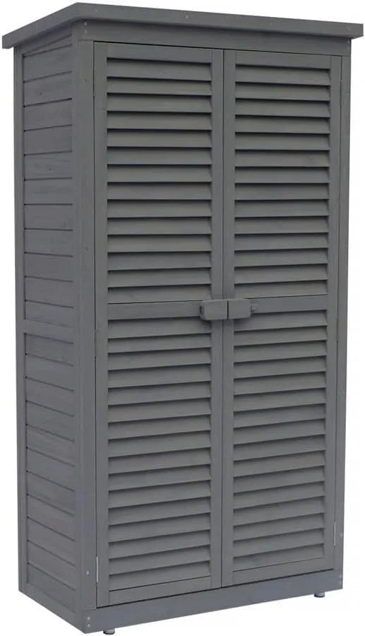 Gartenschrank – 87 x 46,5 x 160 cm, anthrazit, für Werkzeug und Gartenzubehör