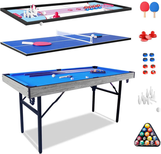 Multifunktionaler Spieltisch für Spielzimmer und Familienfreizeit, klappbare Konstruktion, Mehrfach-Spieltisch