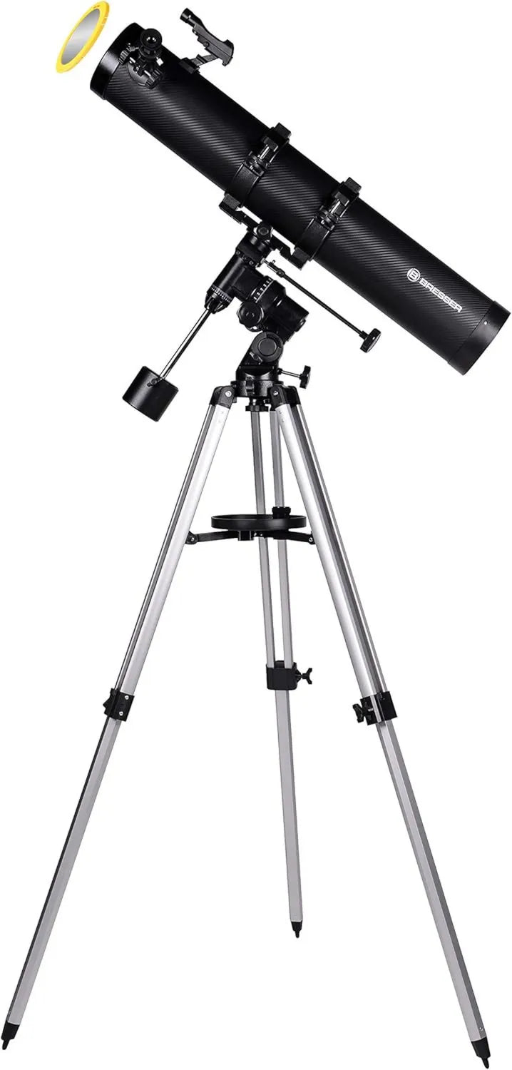 Astronomisches Reflektor-Teleskop BRESSER, Newton-Spiegelteleskop, 114/900, mit Smartphone-Adapter, mit Stativ, mit Montierung