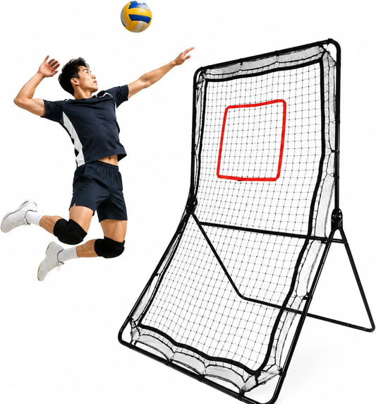 Ball-Rebounder mit Rückprallnetz, Kickback-Trainingsnetz, für Fußball, Handball und Ballkontrolle