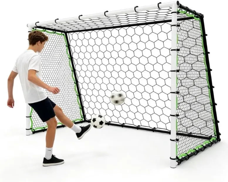 Fußballtor mit Netz, leicht transportierbar, gelb, 1,2 m × 1,8 m, 110 cm, 100 cm; Trainingstor für Garten, Verein und Schusstraining