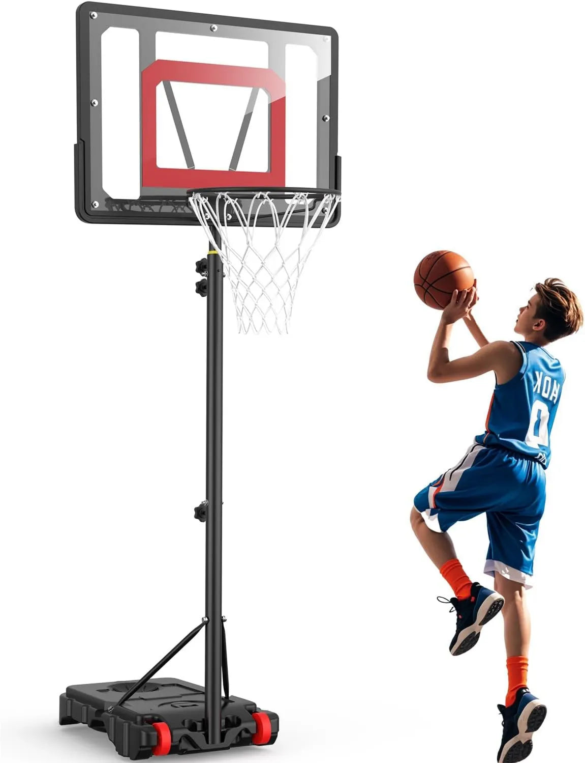 Basketball-Rückwand, Basketball-Zielbrett, höhenverstellbar, für den Außenbereich, 155-210 cm, 80 cm, für Korbanlagen und Wurftraining