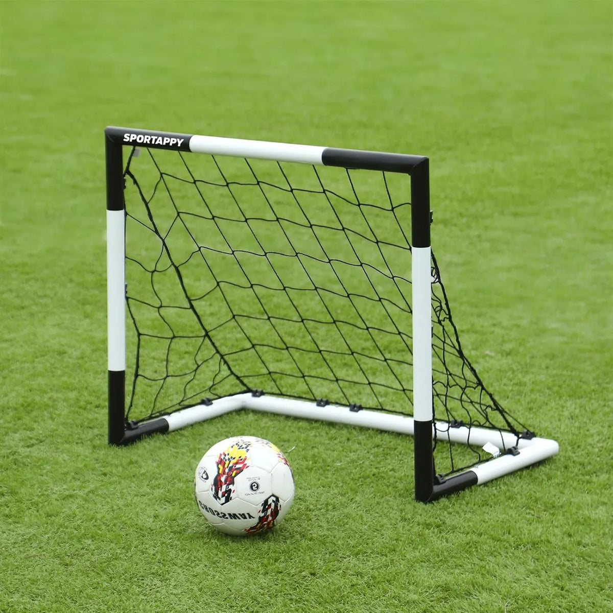 Fußballtor mit Netz, leicht transportierbar, schnell aufgebaut, aus Stahl; Trainingstor für Garten, Verein und Schusstraining