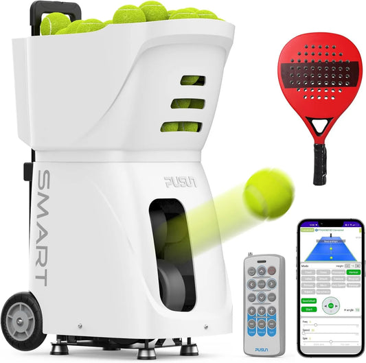 Padel-Ballmaschine, mit App-Steuerung; automatischer Padel-Trainer für Solo- und Vereinstraining, PUSUN