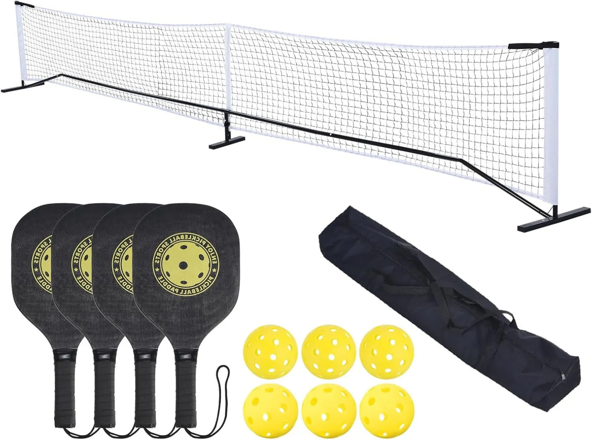 Pickleball-Netz für Garten, Court und Training, leicht transportierbar, für innen und außen, mit Transporttasche, mit Schlägern, mobiles Netzsystem