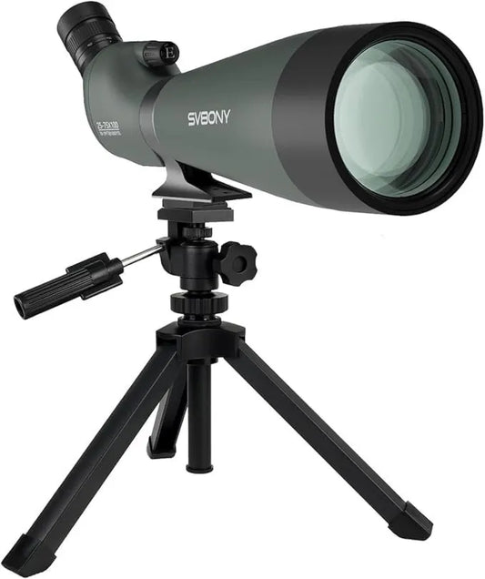 Spektiv mit Zoom SVBONY SV28 25-75x100mm, Beobachtungsfernrohr, BAK4/FMC-Optik, mit Stativ, für Vogelbeobachtung, Natur