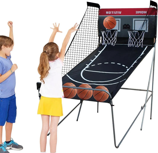 Elektronisches Basketball-Wurfspiel, Basketballautomat, klappbare Konstruktion, für innen und außen, mit Bällen, für Spielzimmer und Freizeittraining