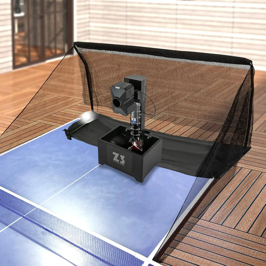Tischtennisroboter, Pingpong-Trainingsmaschine, mit Fernbedienung, automatischer Betrieb, mit Netz, für Aufschlag- und Schlagtraining