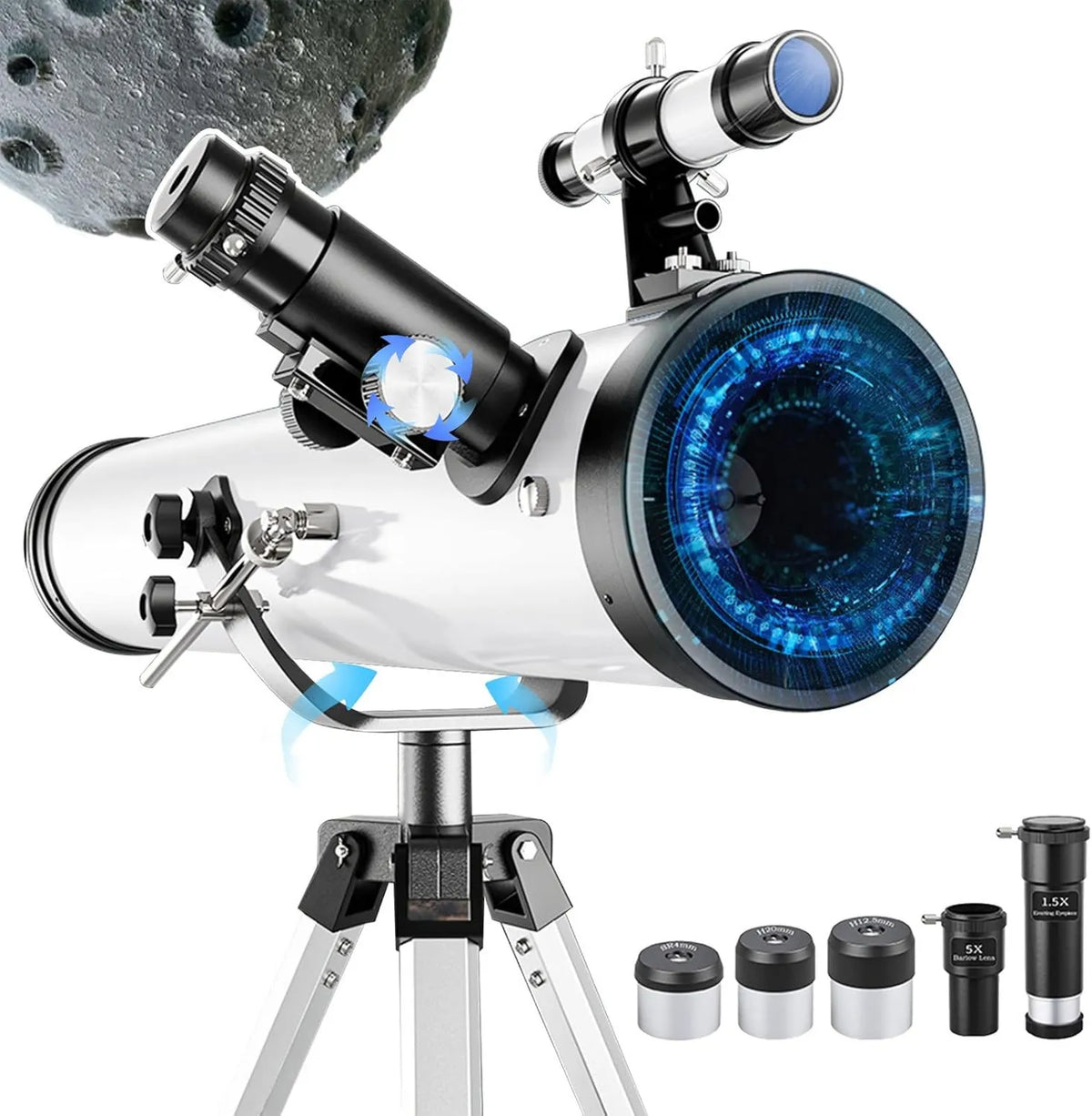 Astronomisches Refraktor-Teleskop für Mond, Planeten und terrestrische Beobachtung, Linsenteleskop für Himmelsbeobachtung, 114 mm