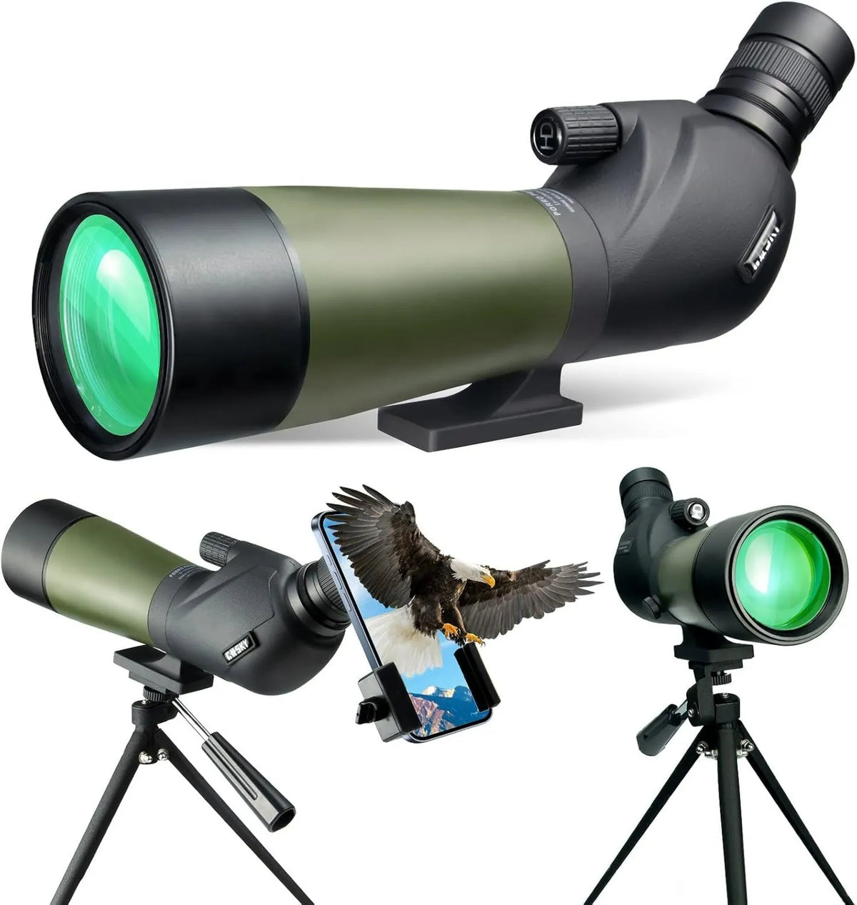 Spektiv mit Zoom Gosky 20-60x60mm, Beobachtungsfernrohr, mit BAK4-Prisma, mit Stativ, wasserdicht, für Vogelbeobachtung, Natur