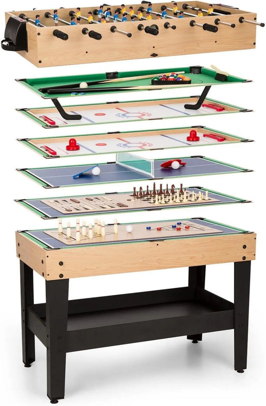 Multifunktionaler Spieltisch, Mehrfach-Spieltisch, höhenverstellbar, 58 cm, für Spielzimmer und Familienfreizeit, Oneconcept