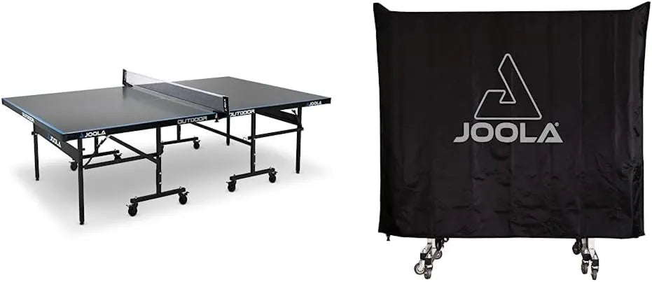 JOOLA 11642 Tischtennisplatte, Tischtennistisch, für innen und außen, aus Aluminium, schwarz, 6 MM, für Training und Freizeitspiel