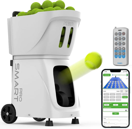 Tennis-Ballmaschine für Solo- und Vereinstraining, mit Fernbedienung, 120 km/h, automatisches Trainingsgerät