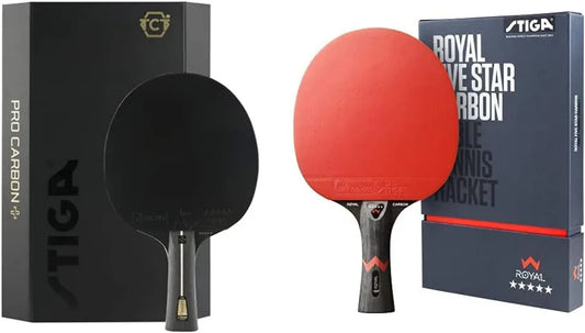 STIGA Unisex Tischtennisschläger für Training und Wettkampfspiel, aus Carbon, schwarz, rot, Pingpong-Schläger
