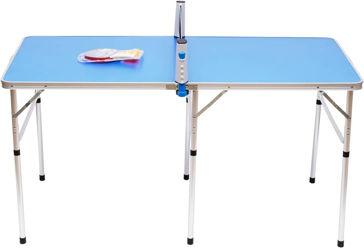 Tischtennisplatte, Tischtennistisch, klappbare Konstruktion, mit Netz, mit Schlägern, mit Bällen, 76 cm, für Training und Freizeitspiel