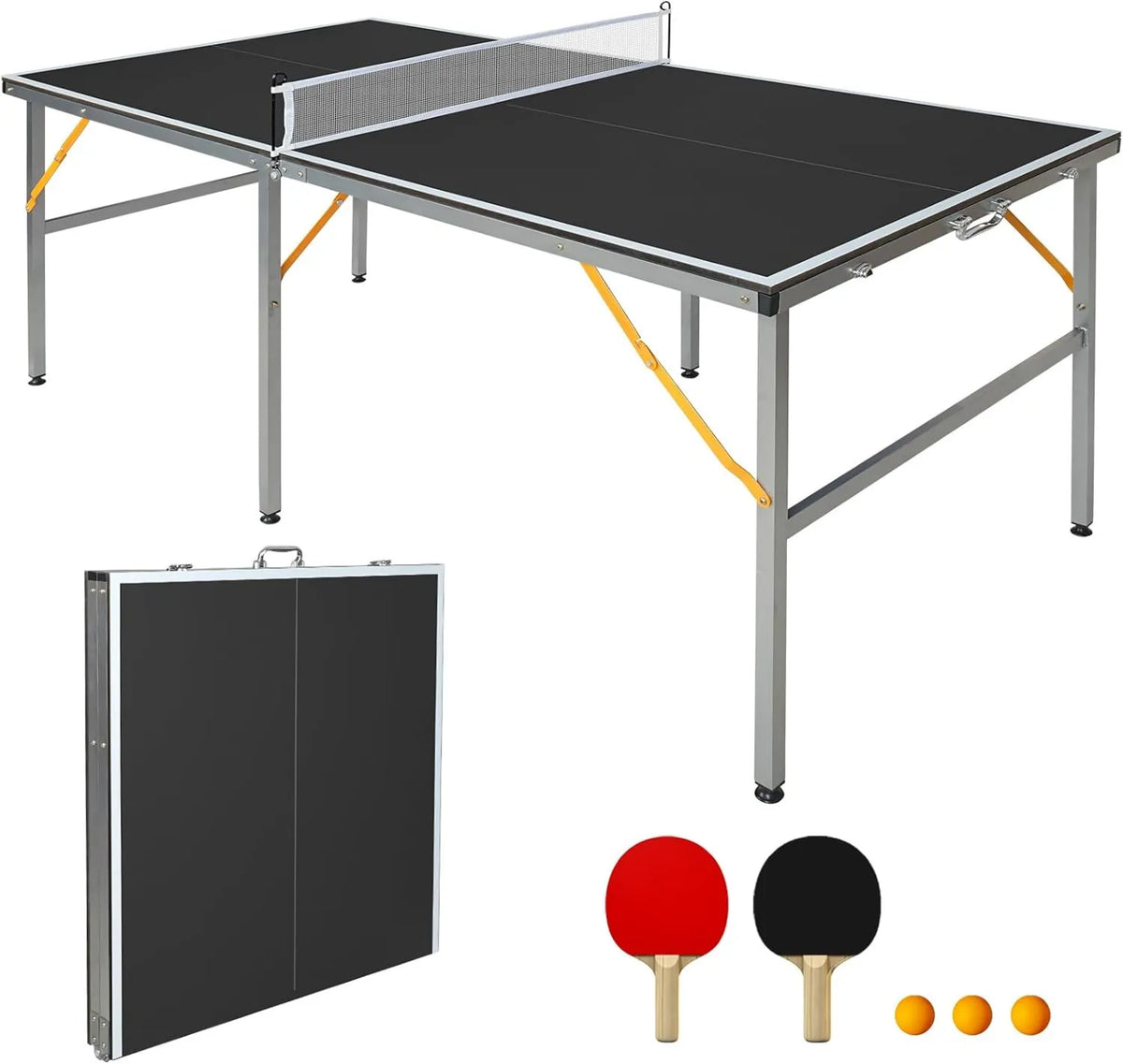 Tischtennisplatte für Training und Freizeitspiel, klappbare Konstruktion, leicht transportierbar, für den Außenbereich, für den Innenbereich, 137cm