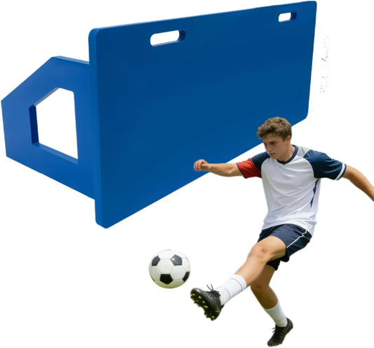 Ball-Rebounder mit Rückprallnetz, Kickback-Trainingsnetz, klappbare Konstruktion, blau, für Fußball, Handball und Ballkontrolle