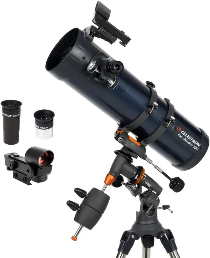 Astronomisches Reflektor-Teleskop Celestron AstroMaster 130EQ Newtonian, Newton-Spiegelteleskop, für Beobachtung von Mond, Planeten und Deep Sky