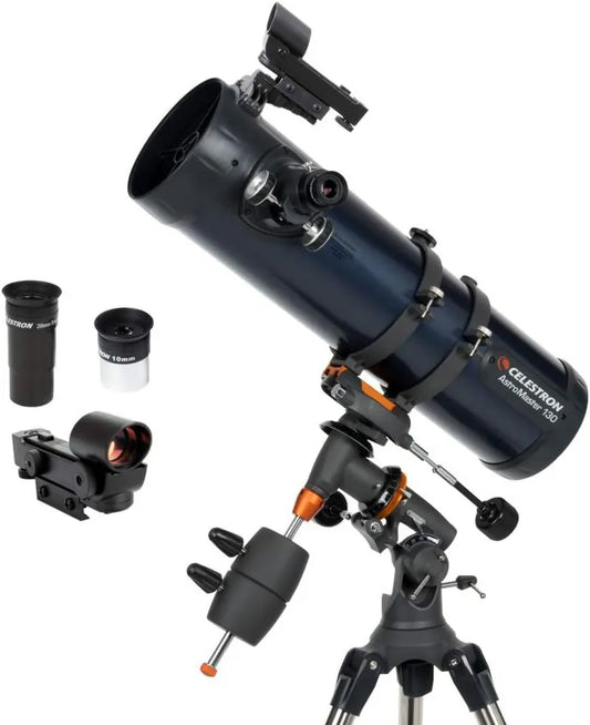 Astronomisches Reflektor-Teleskop Celestron AstroMaster 130EQ Newtonian, Newton-Spiegelteleskop, für Beobachtung von Mond, Planeten und Deep Sky