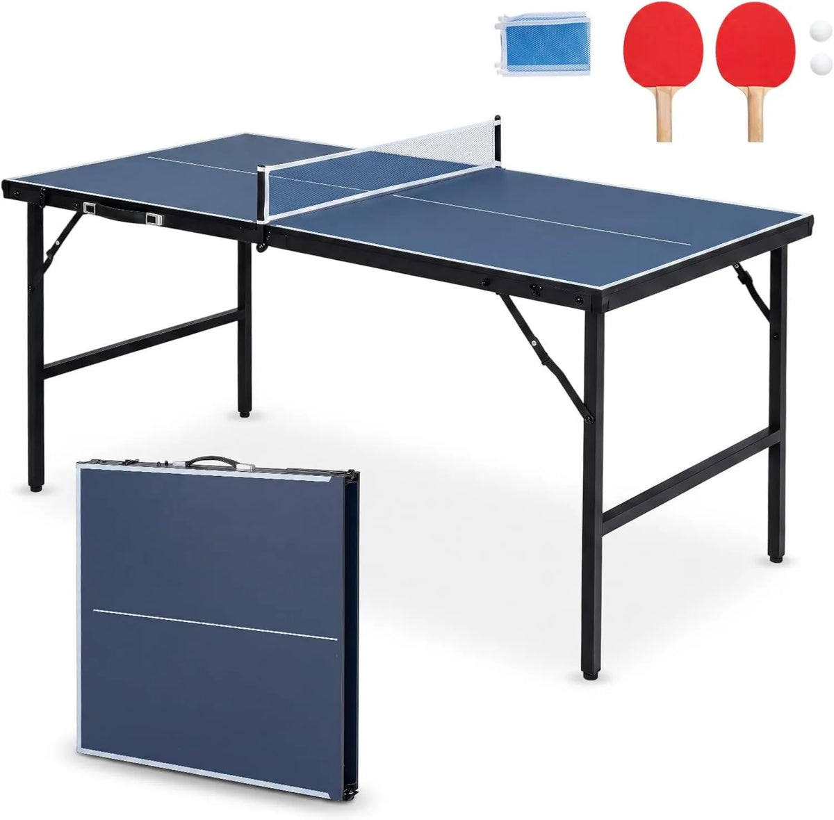 Tennis-Set, Tennisschläger mit Zubehör, klappbare Konstruktion, leicht transportierbar, für den Innenbereich, mit Netz, für Training