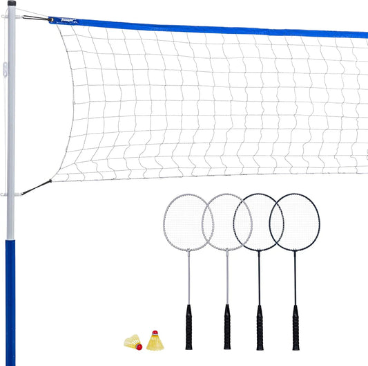 Franklin Sports Tragbares Badminton-Set, Federballschläger mit Zubehör, leicht transportierbar, mit Schlägern, für Garten, Training und Freizeitspiel