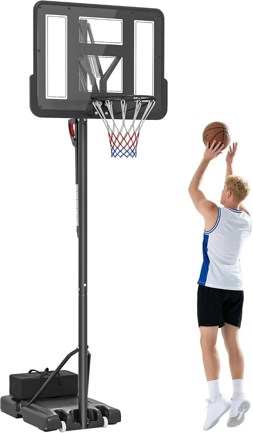 Basketballkorb mit Ständer für Garten, Einfahrt und Training, für den Außenbereich, mobile Basketballanlage
